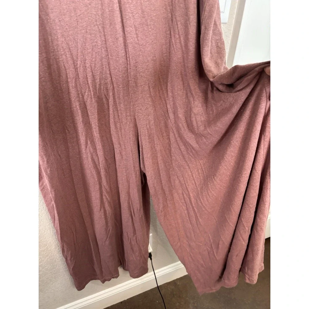 Free People Beach Luster One Piece Jumpsuit M/L Oversized Wide Leg Antique Oak